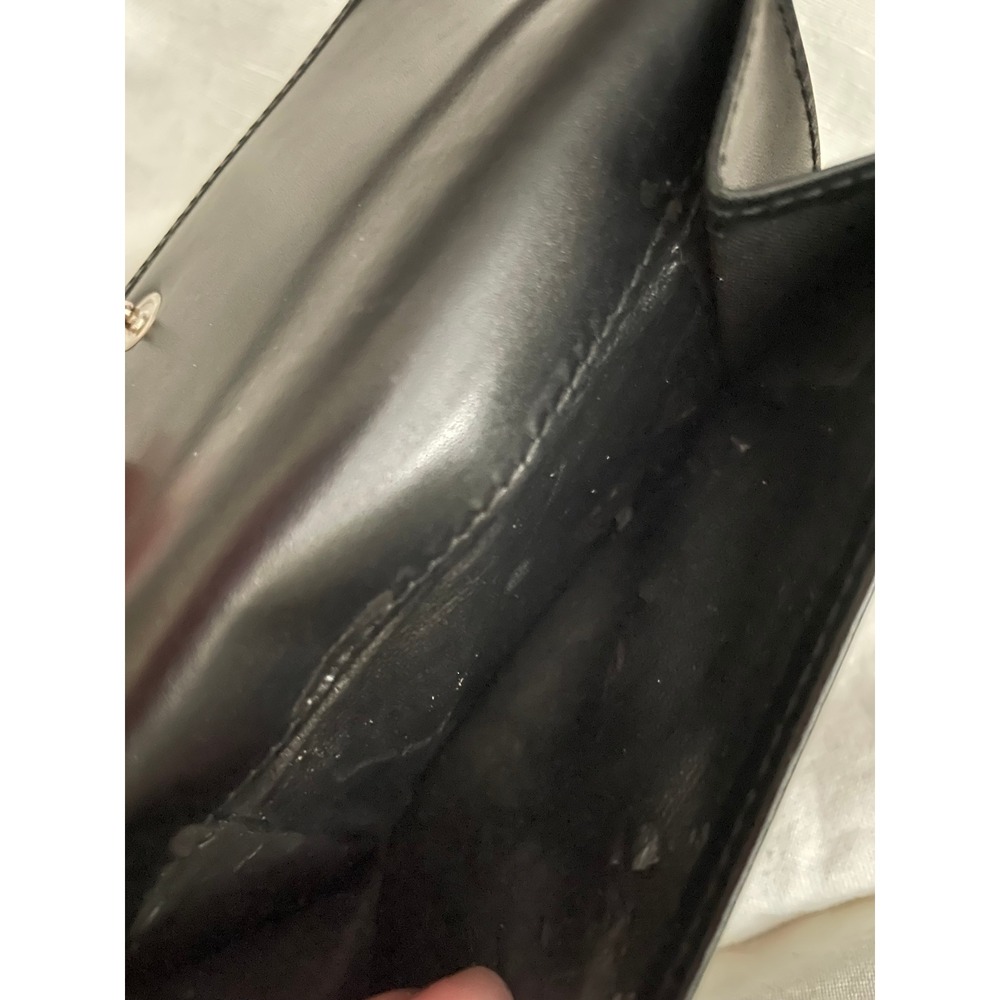Salvatore Ferragamo Black Leather Gancini Bifold Wallet Silver Logo #662 - Picture 6 of 8